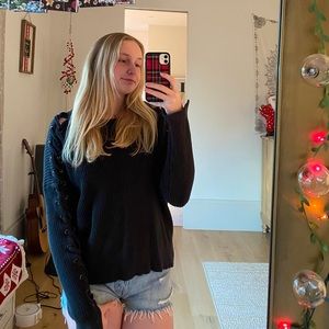 black sweater
